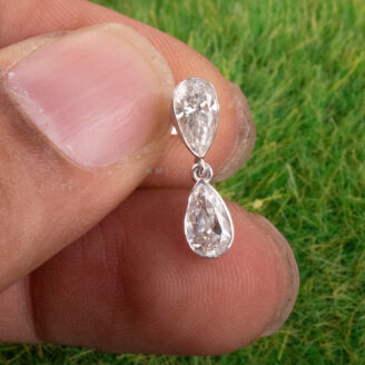 Madeleine Pear Cut Dangle Stud Minimal Fine Jewelry