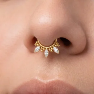 Charlotte Marquise Dangle Septum Clicker Boho Hoop