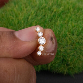 Amelie Ear Climber Modern Bezel Set Crawler Jewelry