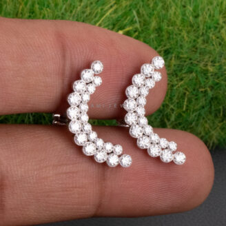 Elise Ear Climber Bezel Set Helix Cartilage Stud