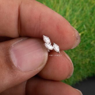 Alice Marquise Cluster Stud Earrings Leaf Crawler Delicate Floral